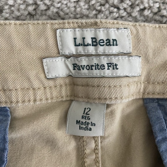 L.L.Bean Favorite Fit Womens Shorts Sz 12 Khaki High Rise Stretch Slash Pocket - Picture 5 of 11